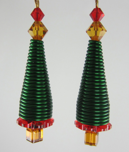 Christmas Tree Earrings - Closed Coil