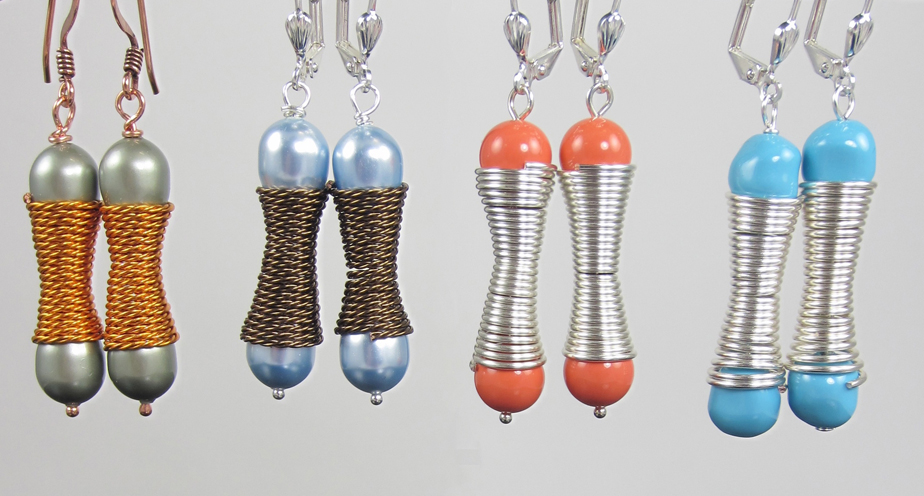 Hourglass and Pearl Earrings